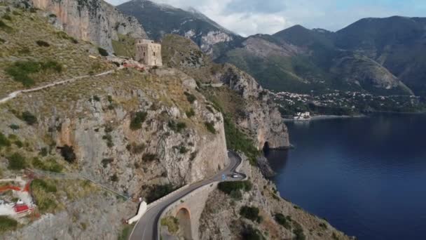 Montagne Della Costa Occidentale Dell Italia Bellissimo Paesaggio Dall Alto — Video Stock