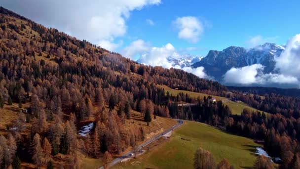 Dolomite Dağları Ndaki Şaşırtıcı Kış Manzarası Güney Tyrol Talya Seyahat — Stok video