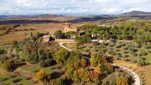 意大利托斯卡纳典型的农村土地和景观 旅游摄影 — 图库视频影像