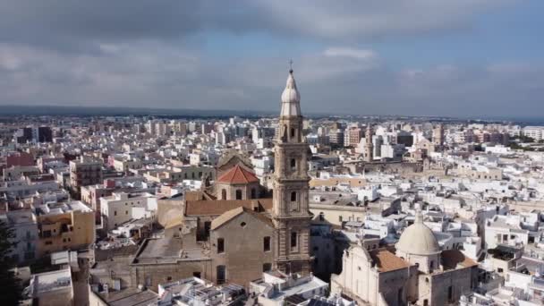 Stare Miasto Monopoli Włoszech Góry Widok Góry Zdjęcia Wakacji — Wideo stockowe