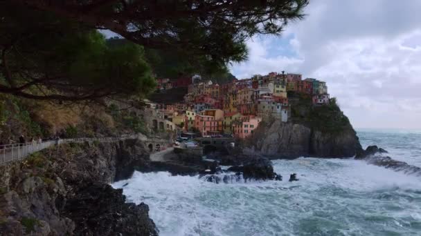 Cinque Terre Incrível Costa Italiana Viagens — Vídeo de Stock