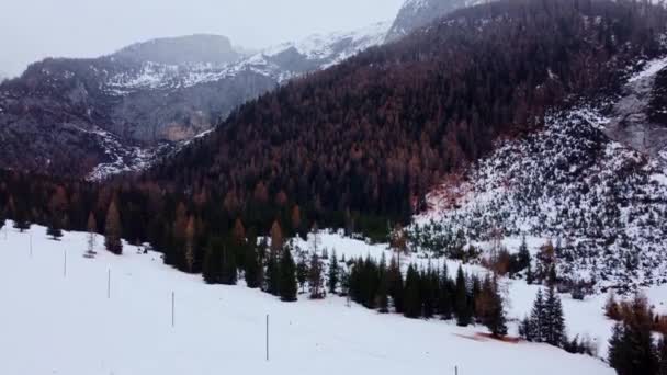 Dolomitlerde Kar Tepeli Dağlar Talyan Alpleri Seyahat Fotoğrafçılığı — Stok video