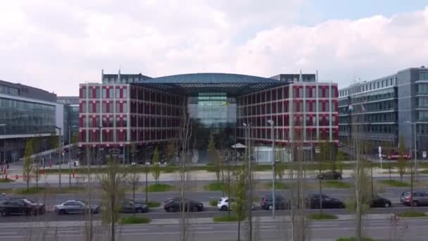 Edificio Empresa Distrito Financiero Ciudad Luxemburgo Fotografía Aérea Ciudad Luxemburg — Vídeos de Stock