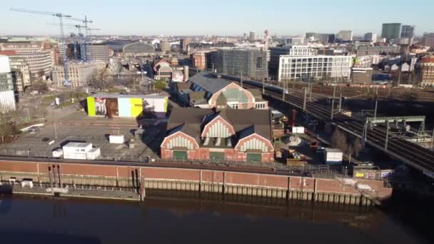 Aerial View Deichtorhallen Exhibition Center Hamburg City Hamburg Germany December — Stock Video
