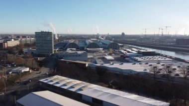 Hamburg Toptan Pazarı, yukarıdan, Grossmarkt adında. Yüksek kalite 4k görüntü