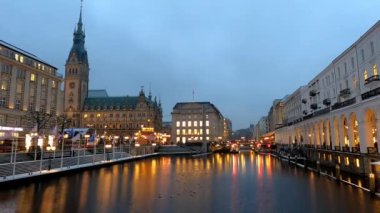 Hamburg 'un güzel şehir merkezi - zaman çizelgesi - HAMBURG, ALMANY