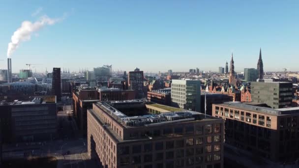 Aerial View City Hamburg Drone Photography Germany — 图库视频影像