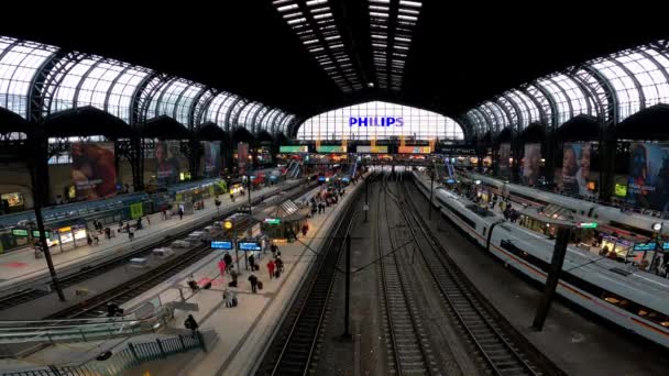 Hamburg Central Station Timelapse Shot City Hamburg Germany December 2021 — Stock Video