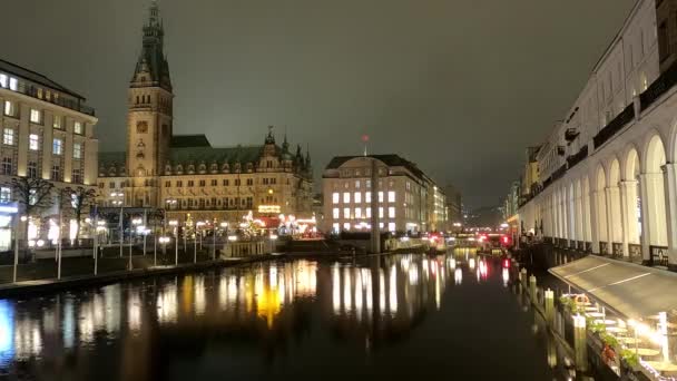 Beau Centre Ville Hambourg Plan Intemporel Ville Hamburg Allemagne — Video