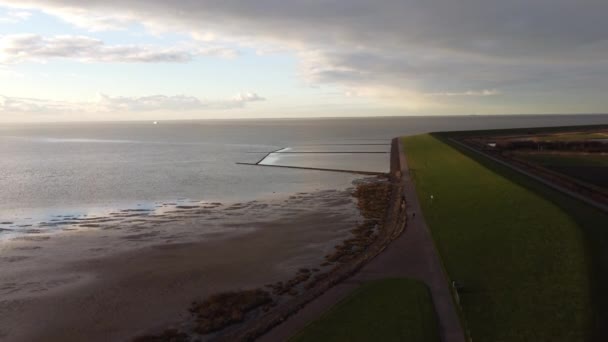 Noord Friesland Duitsland Aan Waddenzee Uitzicht Van Bovenaf Drone Fotografie — Stockvideo