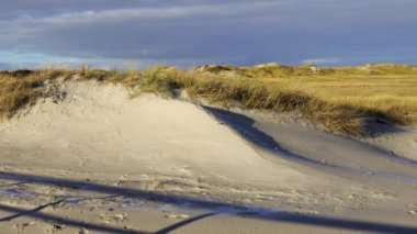 St. Peter Ording Almanya 'daki kum tepeleri ve Wadden Denizi - seyahat fotoğrafçılığı