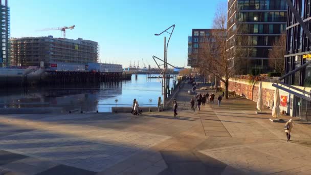 Modern Harbour City Hamburg Marina Hamburg Germany December 2021 — Stockvideo