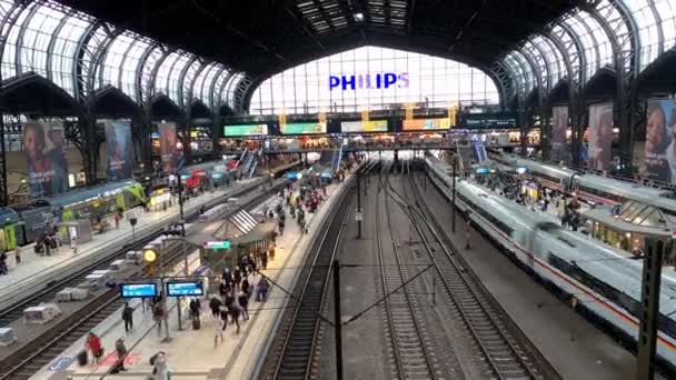 Hamburg Central Station Timelapse Shot City Hamburg Germany December 2021 — Stock Video