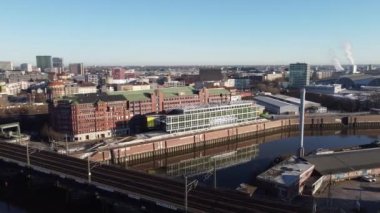 Hamburg üzerinde hava manzarası - İHA fotoğrafçılığı Almanya yukarıdan