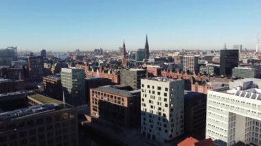 Hamburg üzerinde hava manzarası - İHA fotoğrafçılığı Almanya yukarıdan