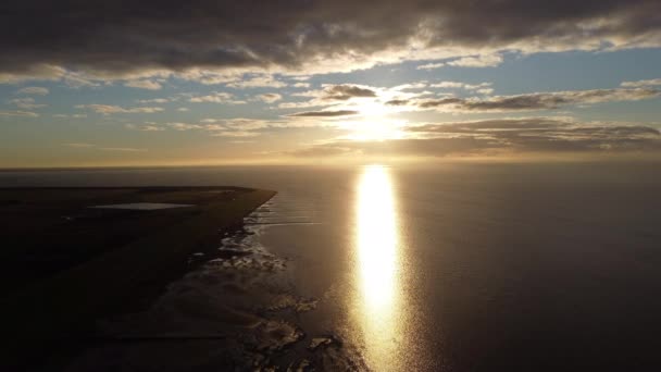 Приливы Вадденского Моря Германии Беспилотники Фотографируют Германию Сверху — стоковое видео