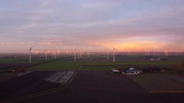 Windräder Auf Weiten Feldern Drohnen Fotografieren Deutschland Von Oben — Stockvideo