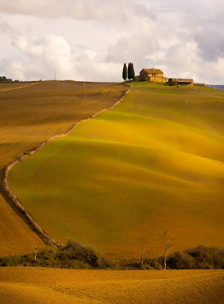 Campos Rurais Típicos Paisagem Toscana Itália Viajar Fotografias — Fotografia de Stock