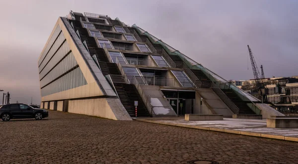 Σύγχρονη Αρχιτεκτονική Κτίριο Γραφείων Dockland Στο Αμβούργο Hamburg Γερμανια Δεκεμβρίου — Φωτογραφία Αρχείου