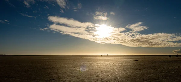 Plaża Wadden Sea Peter Ording Niemczech Jest Popularną Atrakcją Turystyczną — Zdjęcie stockowe