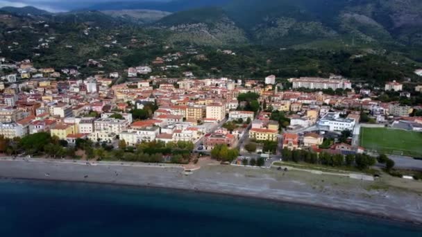 Sapri Olaszországban Egy Gyönyörű Falu Olasz Nyugati Parton Régióban Salerno — Stock videók