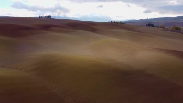 Typická Venkovská Pole Krajina Toskánsku Itálie Cestovní Fotografie — Stock video