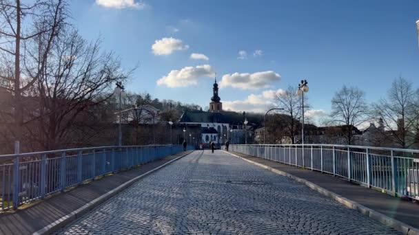 Old Bridge Historic District Saarbruecken Saarbruecken Germany January 2022 — Stockvideo