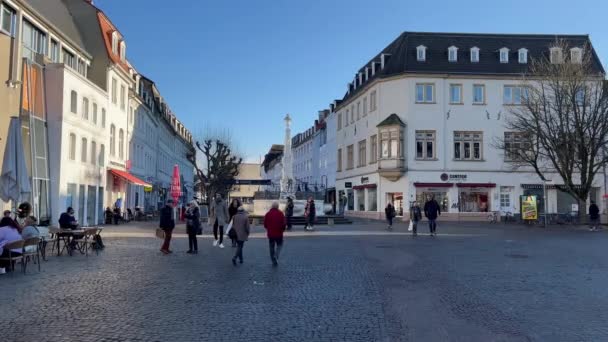 Johann Market Square Saarbruecken Saarbruecken Germany January 2022 — Stok video