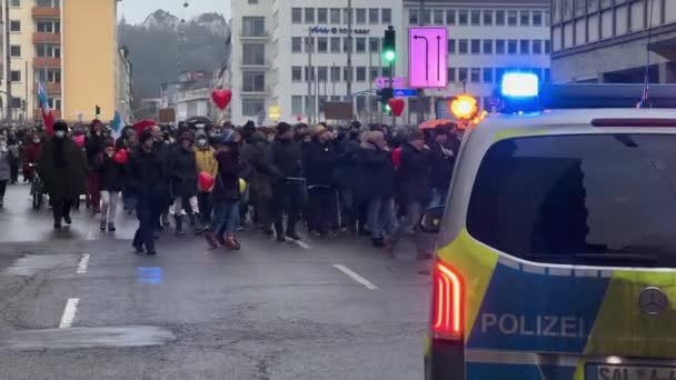 Corona Protest March City Saarbruecken Germany January 2022 — Wideo stockowe