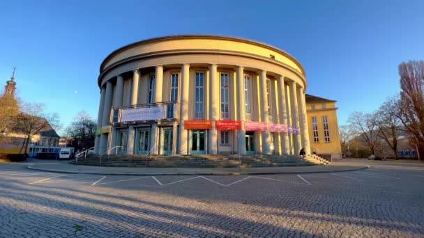 Statsteatern Saarbruecken Tyskland Solig Dag Saarbrückens Stad Tyskland Januari 2022 — Stockvideo