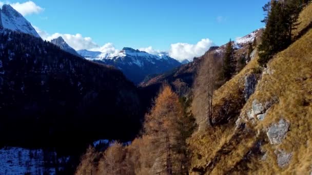 Paisagem Inverno Incrível Nas Montanhas Dolomitas Tirol Sul Itália Viagens — Vídeo de Stock