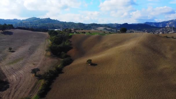 Jordbruk Italien Flyg Över Vackra Fält Resor Fotografi — Stockvideo