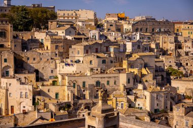 Matera 'nın ünlü Sassi' si - İtalya 'daki bir Unesco Dünya Mirası Sitesi - seyahat fotoğrafçılığı