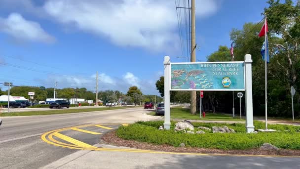 John Pennecamp Coral Reef State Park em Key Largo - FLORIDA KEYS, ESTADOS UNIDOS - 20 DE FEVEREIRO DE 2022 — Vídeo de Stock