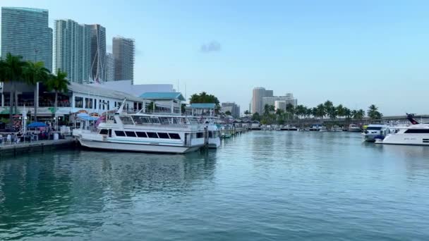 Marché populaire de Bayside dans le centre-ville de Miami - MIAMI, ÉTATS-UNIS - 20 FÉVRIER 2022 — Video