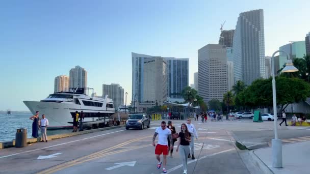 Populär marknadsplats vid Bayside i centrala Miami - MIAMI, FÖRENADE STATERNA - the Bayside 20, 2022 — Stockvideo