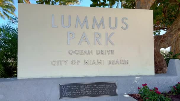 Lummus Park Ocean Drive at Miami Beach - MIAMI, Stany Zjednoczone - LUTY 20, 2022 — Wideo stockowe