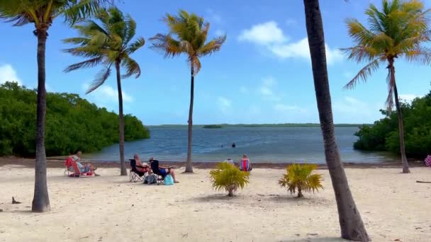 Praia bonita em Key Largo - FLORIDA KEYS, ESTADOS UNIDOS - FEVEREIRO 20, 2022 — Vídeo de Stock