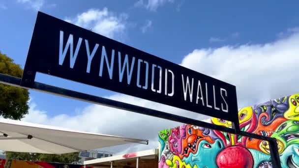 Berömda Wynwood Walls i Miami Florida — Stockvideo