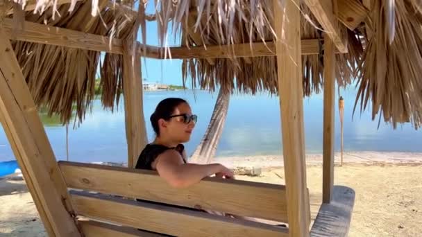 Njut av lugn och ro på en avskild karibisk strand — Stockvideo