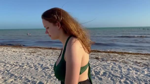 Procházka po Higgs Beach po Key West při západu slunce — Stock video