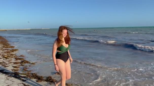 Caminhando pela praia de Higgs em Key West ao pôr-do-sol — Vídeo de Stock