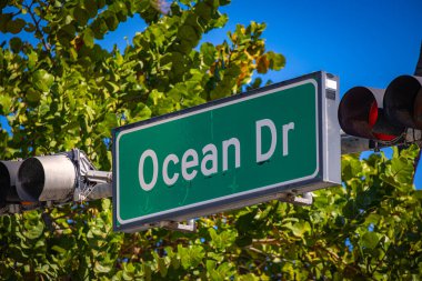 Miami Beach Güney Sahili 'ndeki Ocean Dr