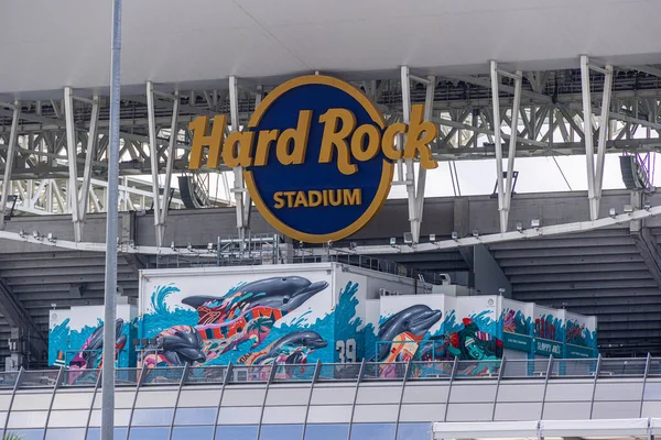 Hard Rock Stadion - Huis van de Miami Dolfijnen - MIAMI, FLORIDA - FEBRUARI 14, 2022 — Stockfoto