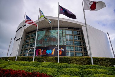 FTX Arena Miami eski Amerikan Havayolları Arena - MIAMI, FLORIDA - 14 Şubat 2022