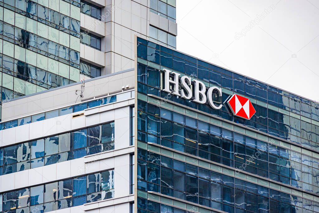 HSBC Tower in Miami downtown financial district - MIAMI, USA - FEBRUARY 14, 2022