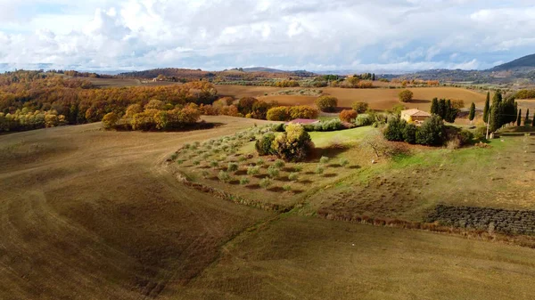 Maravilhosos campos da Toscana no outono - bela Toscana Itália — Fotografia de Stock