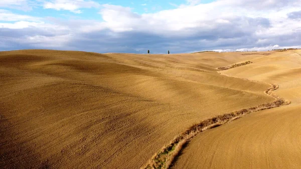 Прекрасные тосканские поля осенью - красивая Тоскана Италия — стоковое фото