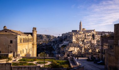 İtalya 'nın en güzel şehirlerinden biri olan Matera - MATERA, İtalya - 30 Ekim 2021
