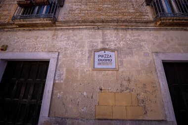 Matera 'daki Katedral Meydanı - İtalya' nın tarihi kenti